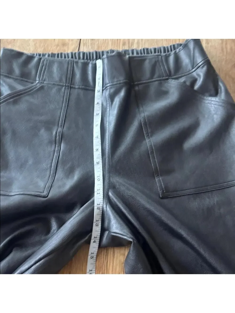 SPANX Leather Like Jogger Pants Noir Black Size 1X